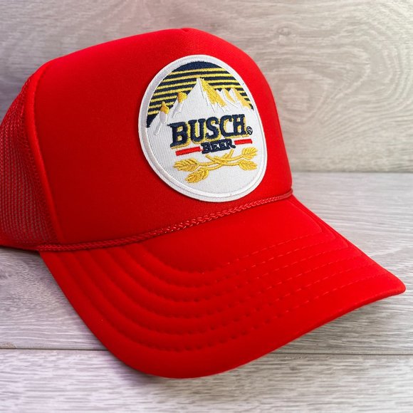 OTTO Accessories New Vintage Style Busch Beer Red Trucker Hat Cap